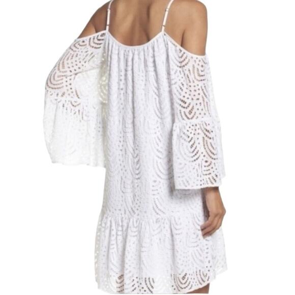 Lilly Pulitzer Alanna Cold Shoulder Mini Dress Womens XXS White Lace NWT $189 - Picture 2 of 13